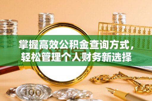 义乌掌握高效公积金查询方式，轻松管理个人财务新选择